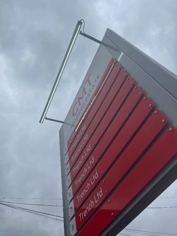 An image of the CMT Trading Estate totem sign.